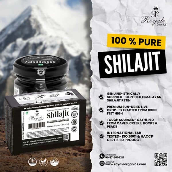 Royale Organics Himalayan Shilajit (Hi-Altitude GMP & HACCP complied Fresh Ladakh Crop) 20 Gm