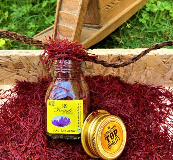 Royale Organics Kashmir Saffron (Export Quality Mongra Grade 1A++ Pampore Crop) 2.5 gm