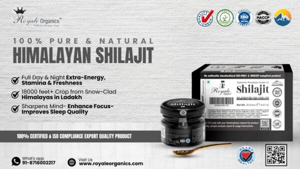 Royale Organics Himalayan Shilajit (Hi-Altitude GMP & HACCP complied Fresh Ladakh Crop) 20 Gm