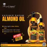 Royale Organics Sweet Almond Oil for Facial Skin – Body- Head massage 100% Naturally Best Moisturizer and Relaxing Massage Oil, Organic Carrier base for Essential Oils, Non-Greasy Light Feel- Extracted from Authentic Kashmiri Badam 100 ml + 100 ml (1+ 1 Free Limited Offer)